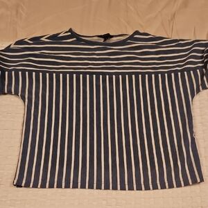 Banana Republic Navy and White Striped Tee
